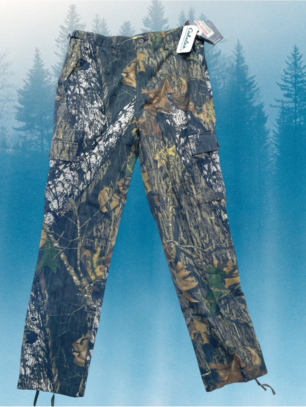 NWT NEW Cabela’s Men's Mossy Oak Camo Bow Hunting Pants Adjustable Waist 34 X 33